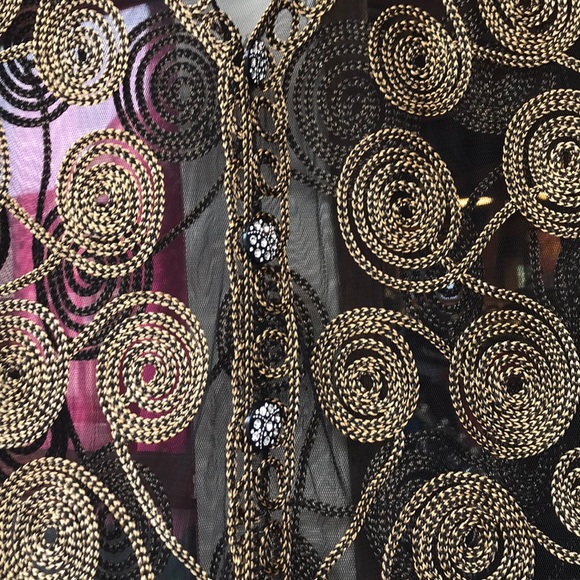 Black & gold lace bolero jacket - Picture 2 of 5